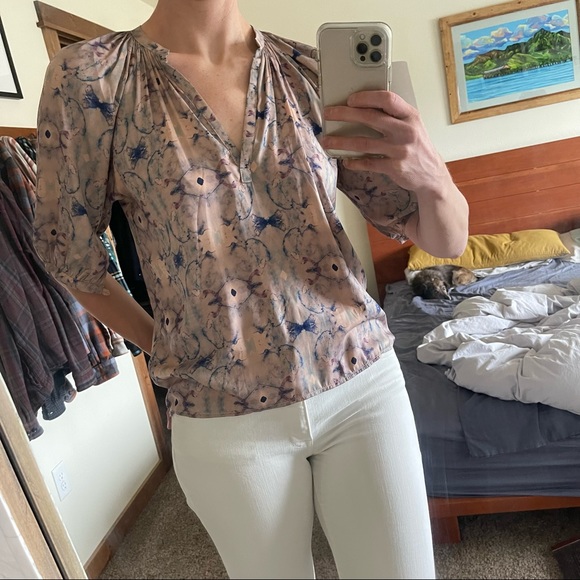 Cali Dreaming Moroccan Top, Size Large, 100% Silk - Picture 7 of 8